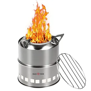 Camping Stove-Wood Stove Stainless Steel Portable Stove w/ Tray