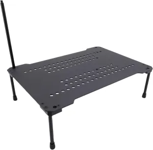 Camping Table Folded Aluminum Alloy, Crafted from Carbon Steel, Height Adjustable and Portable Small Grill Table for Camp, Cooking, BBQ, RV with Mesh Desktop, Suitable for IGT