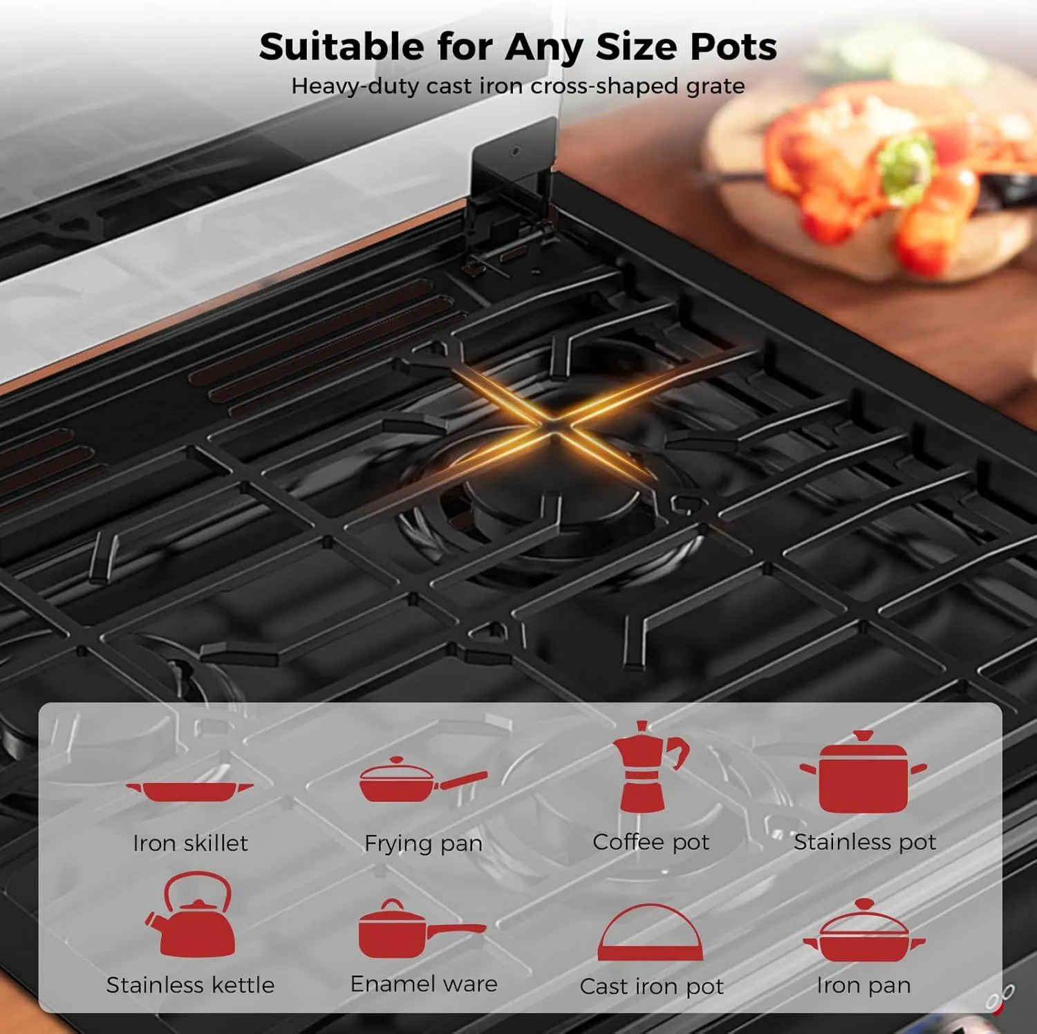 CAMPLUX Classic RV Stove 3 Burners 21,000 BTU, 21 Inches Propane Cooktop with Tempered Glass Cover, RV Stove Top, Slide-in for Camper Trailers, Motorhomes, and Boats, Black RGH21IB