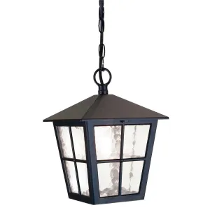 Canterbury 1 Light Chain Lantern | Black