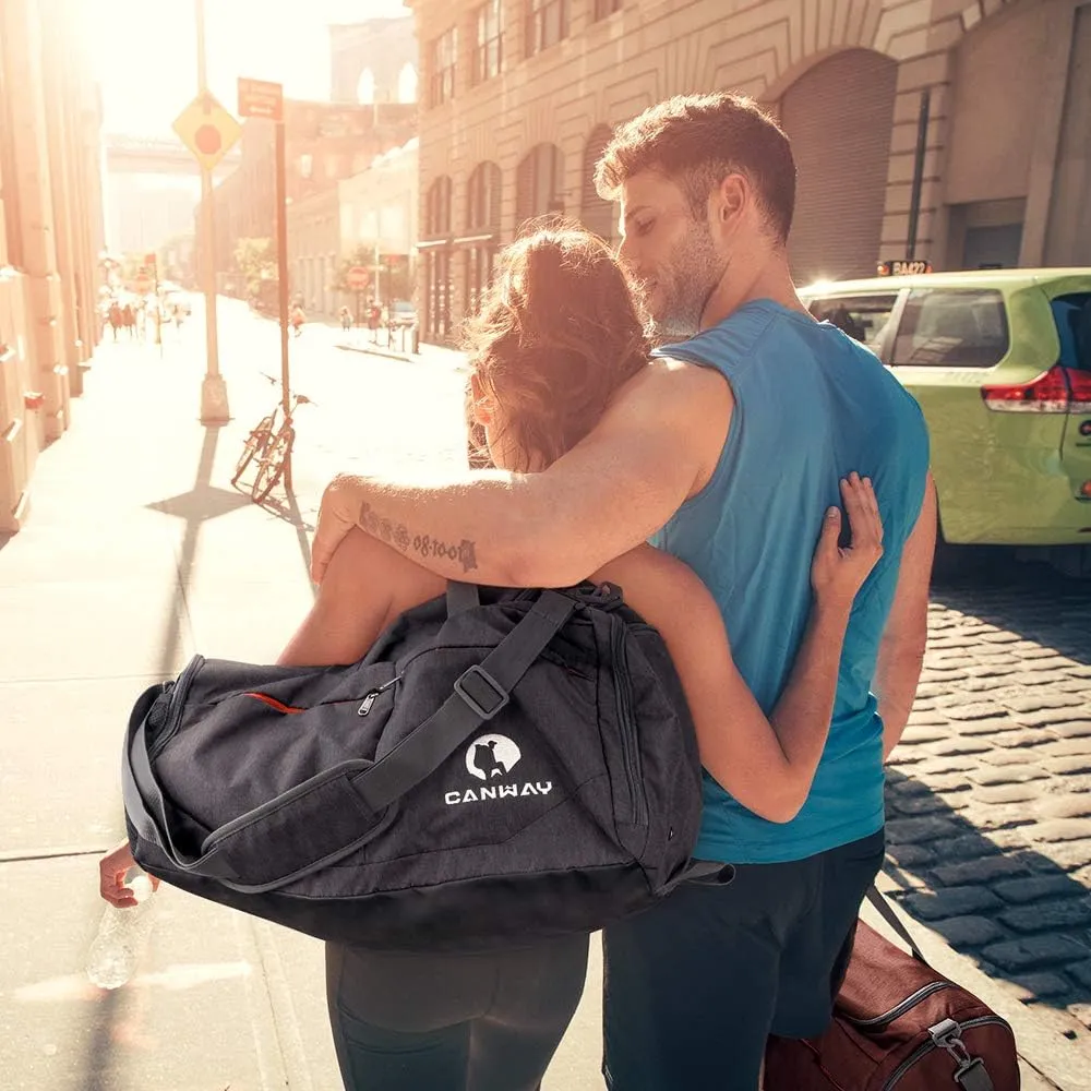 Canway Sports Gym Bag, Travel Duffel bag with Wet Pocket & Shoes Compartment for men women, 45L/40L, Lightweight