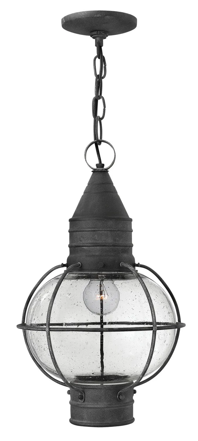 Cape Cod LED Hanging Lantern in Aged Zinc