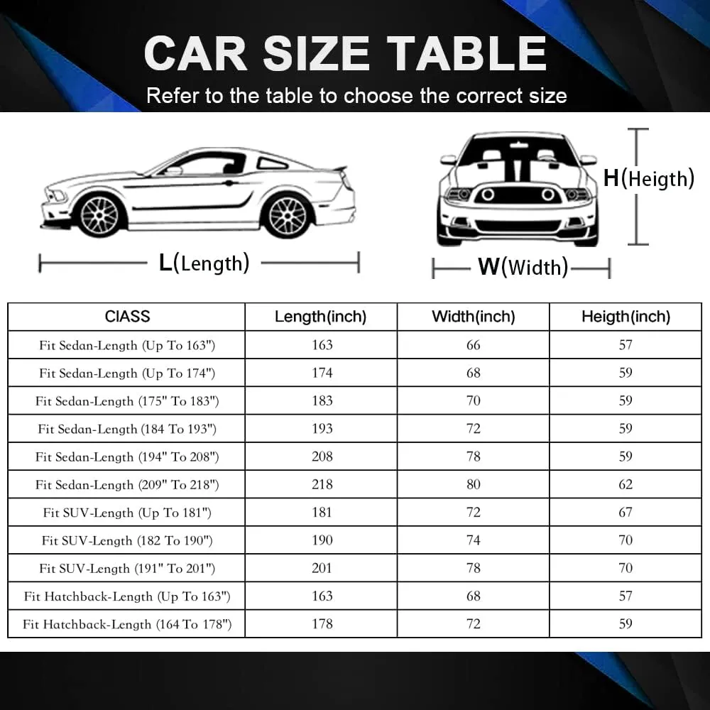 Car Cover for Automobiles All Weather Waterproof, Universal Fit Sedan Chevrolet Corvette, Ford Fusion, Kia Stinger, Nissan Maxima, Buick Regal, Subaru Legacy, Honda Accord etc.