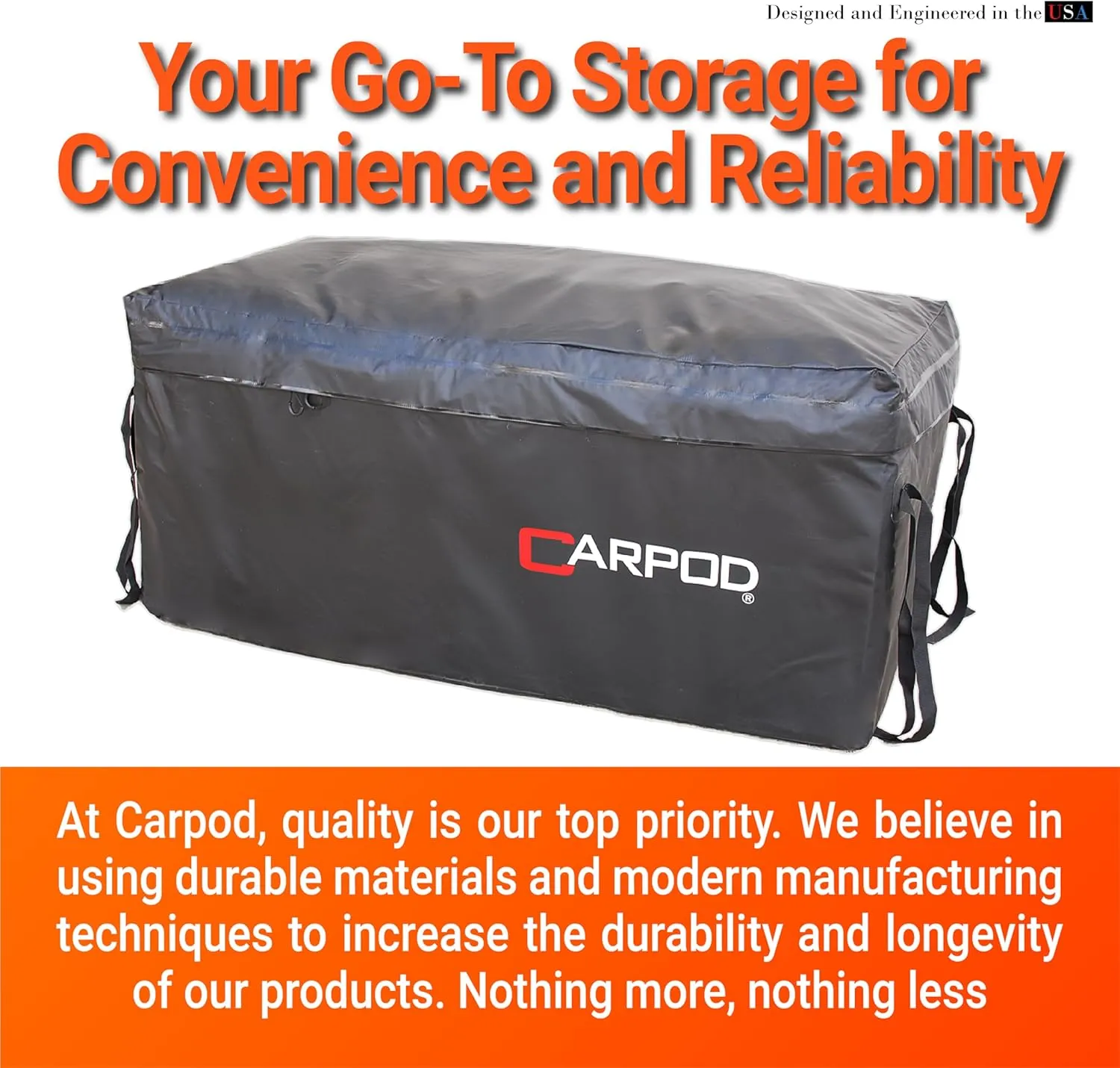 Carpod Waterproof Cargo Carrier Bag. Heavy Duty UV Protected Triple Layer Fabric with Waterproof Zippers (M2203)