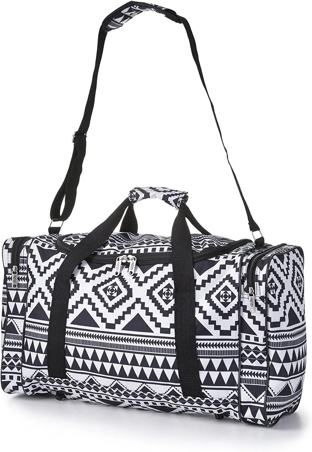 Carry On Lightweight Small Hand Luggage Cabin on Flight & Holdalls (Aztec Black/White)
