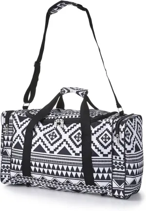 Carry On Lightweight Small Hand Luggage Cabin on Flight & Holdalls (Aztec Black/White)