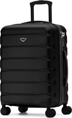 Carry On Suitcase 24x16x10 Hardside Built In TSA Lock & USB Port Lightweight Luggage Silent Double Spinner Wheels Maximum Overhead Carry-On Bag For Virgin & South West Approved Airlines
