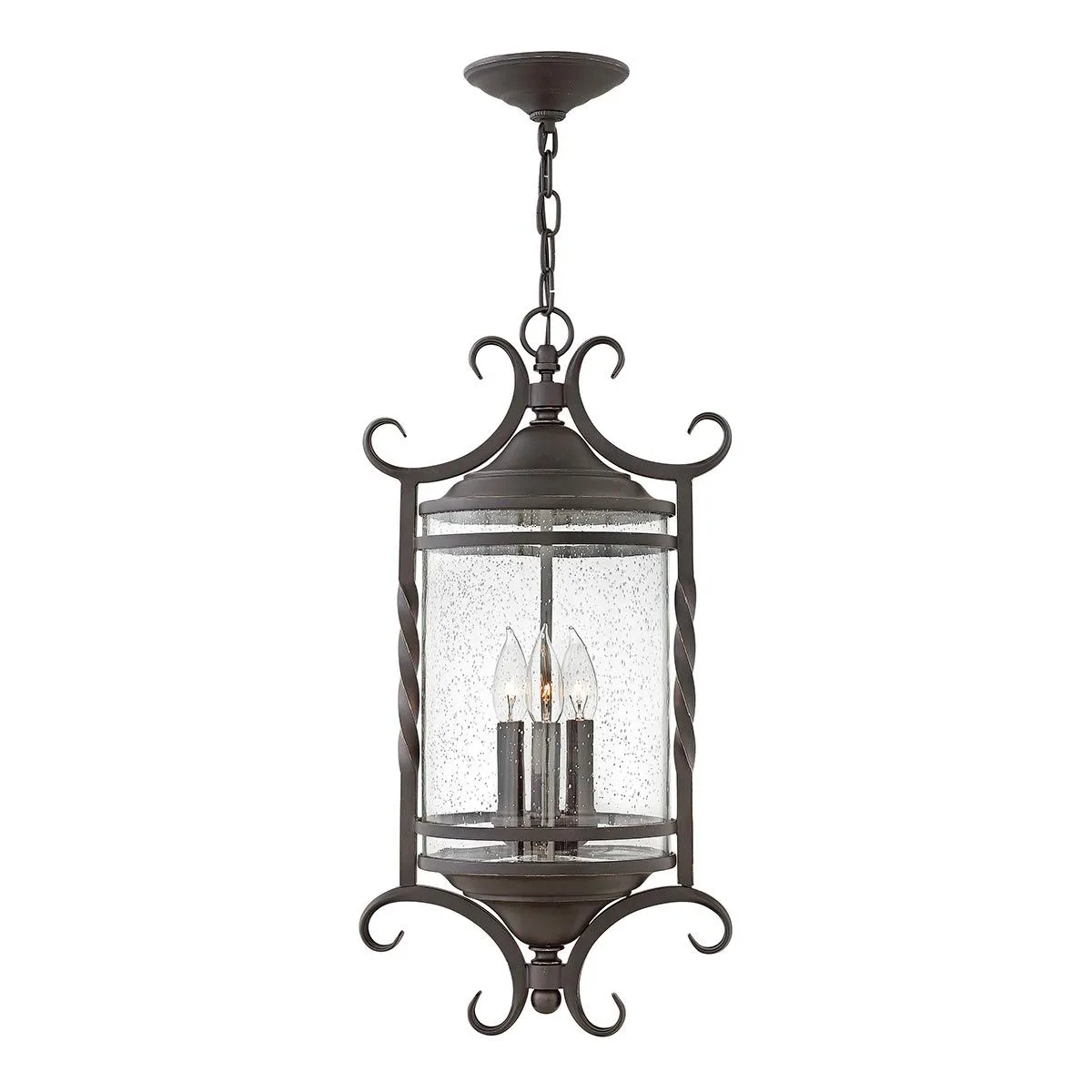 Casa 3 Light Chain Lantern | Olde Black