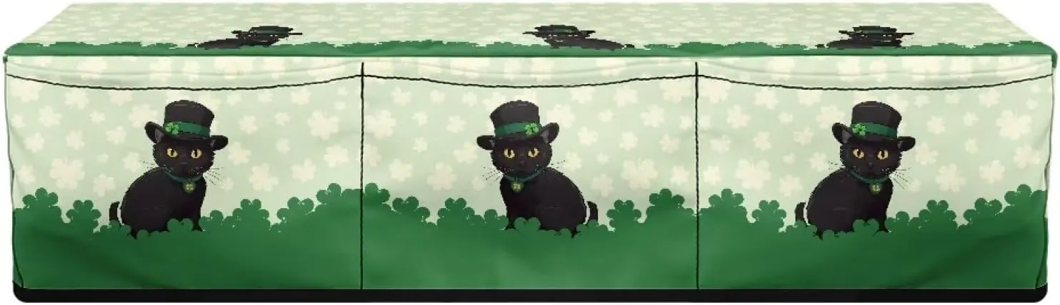 Cat Green Leaf Carrying Case Cover with Pockets Lightweight Waterproof Cutting Machine Accessories Protective Carrying Case Bag St. Patrick's Day Decor