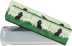 Cat Green Leaf Carrying Case Cover with Pockets Lightweight Waterproof Cutting Machine Accessories Protective Carrying Case Bag St. Patrick's Day Decor