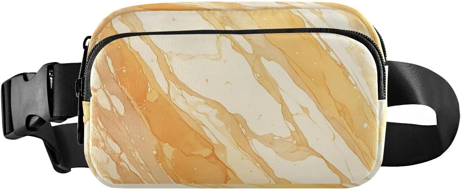 CEBUGI Hiking Mini Waist Packs for Men Women,Marble Striped Fashion Water Resistant Fanny Packs with Adjustable Belt for Workout Traveling Running