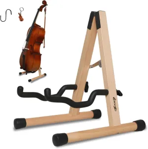 Cello Stand,Folding Cello Support Stand,A-Frame Wooden Cello Stand for 1/8-4/4 Cellos,Musical Instrument Stand for Electric Guitar,Bass Guitar Stand