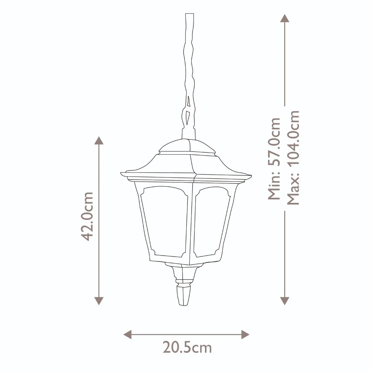 Chapel 1 Light Chain Lantern | Black