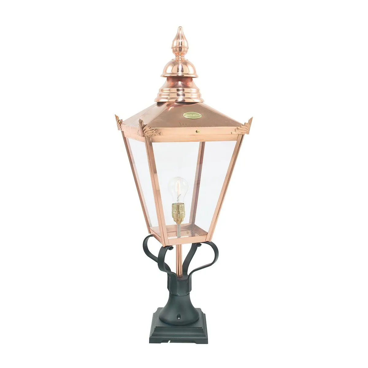 Chelsea 1 Light Grande Pedestal Lantern | Copper