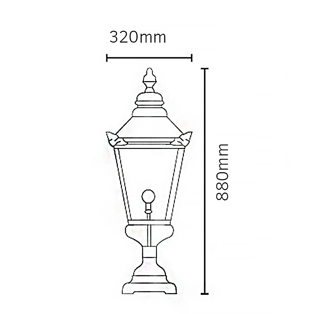 Chelsea 1 Light Grande Pedestal Lantern | Copper