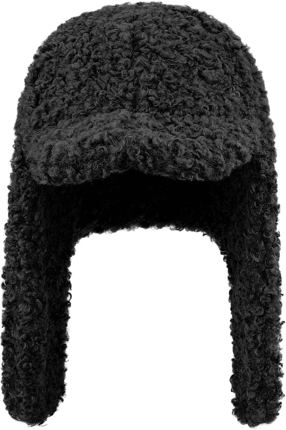Clakllie Unisex Winter Trapper Hat Trooper Hat with Visor Snow Eskimo Hat Warm Russian Hat Ski Hat Earflaps Baseball Cap