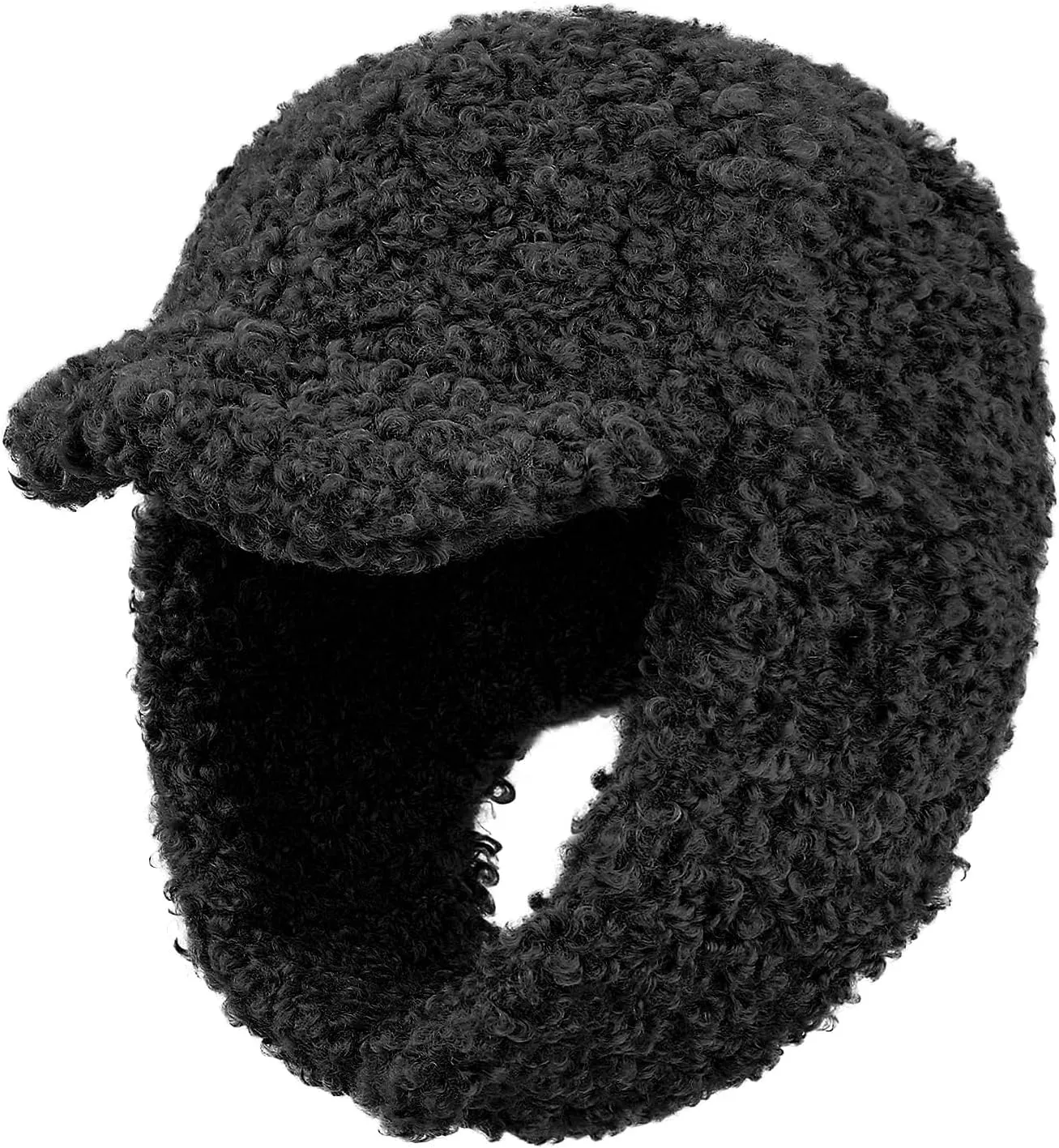 Clakllie Unisex Winter Trapper Hat Trooper Hat with Visor Snow Eskimo Hat Warm Russian Hat Ski Hat Earflaps Baseball Cap