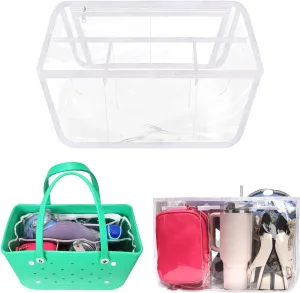 Clear Beach Bag Organizer for Bogg Bag Accessories Compatible with Bogg Bag XL PVC Organizing Your Bags and Divide Space White