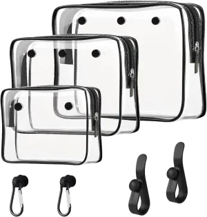 Clear Insert Bag Accessories for Beach Tote Bag, Clear Travel Storage Inner Pouch for Cosmetic, Toiletry & Makeup Brush Organizer Divider