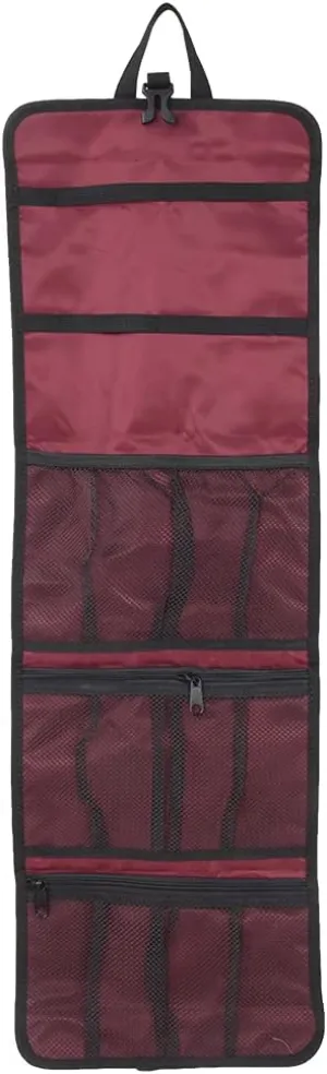 Climbing Equipment Storage Pouch,Climbing Quickdraw Hanging Storage Bag, Rock Climbing Gear Storage Bag, Foldable Waterproof Nylon, Purple Red