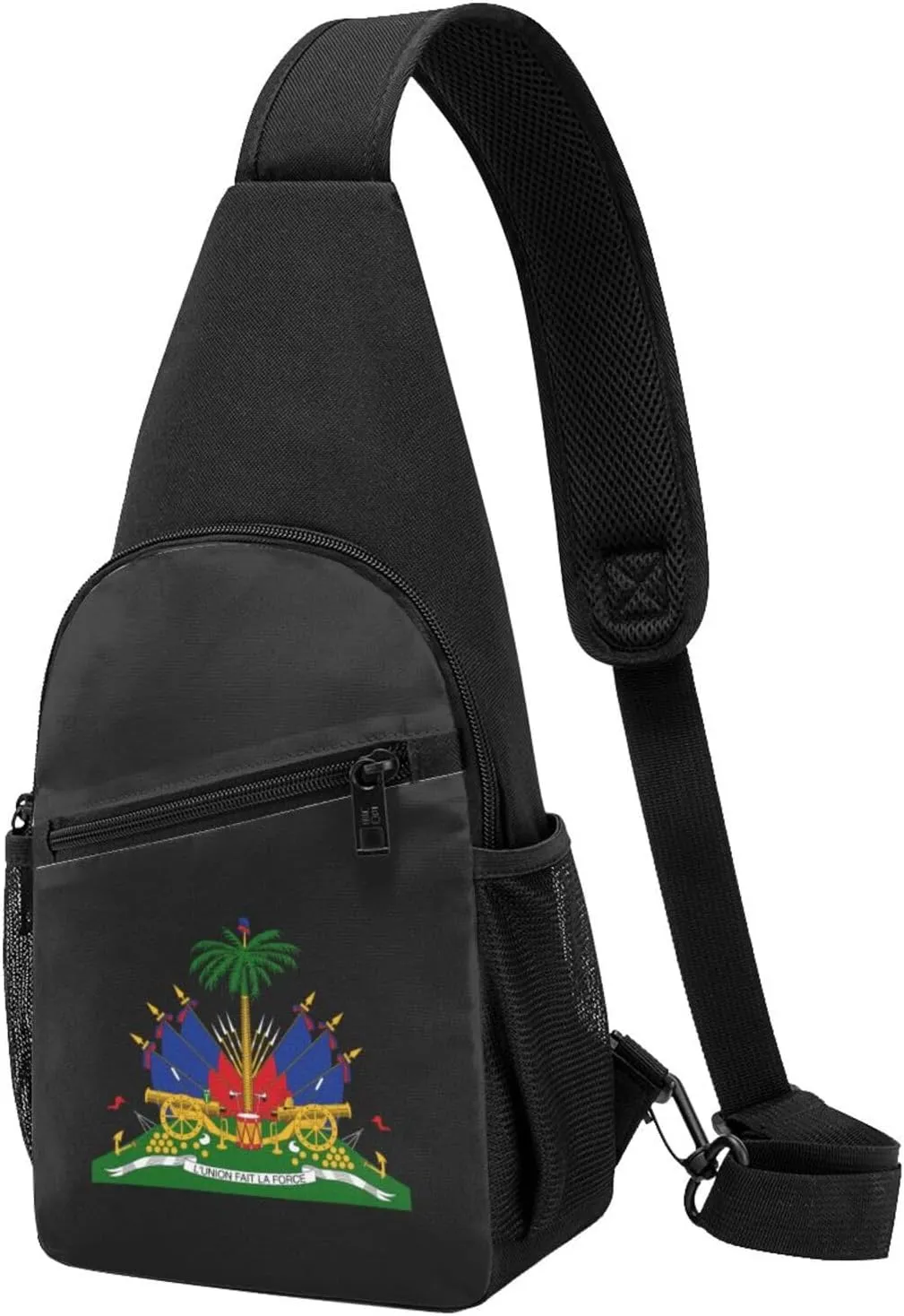 Coat Of Arms Haiti Unisex Chest Bag Lightweight Crossbody Shoulder Bag Travel Pocket