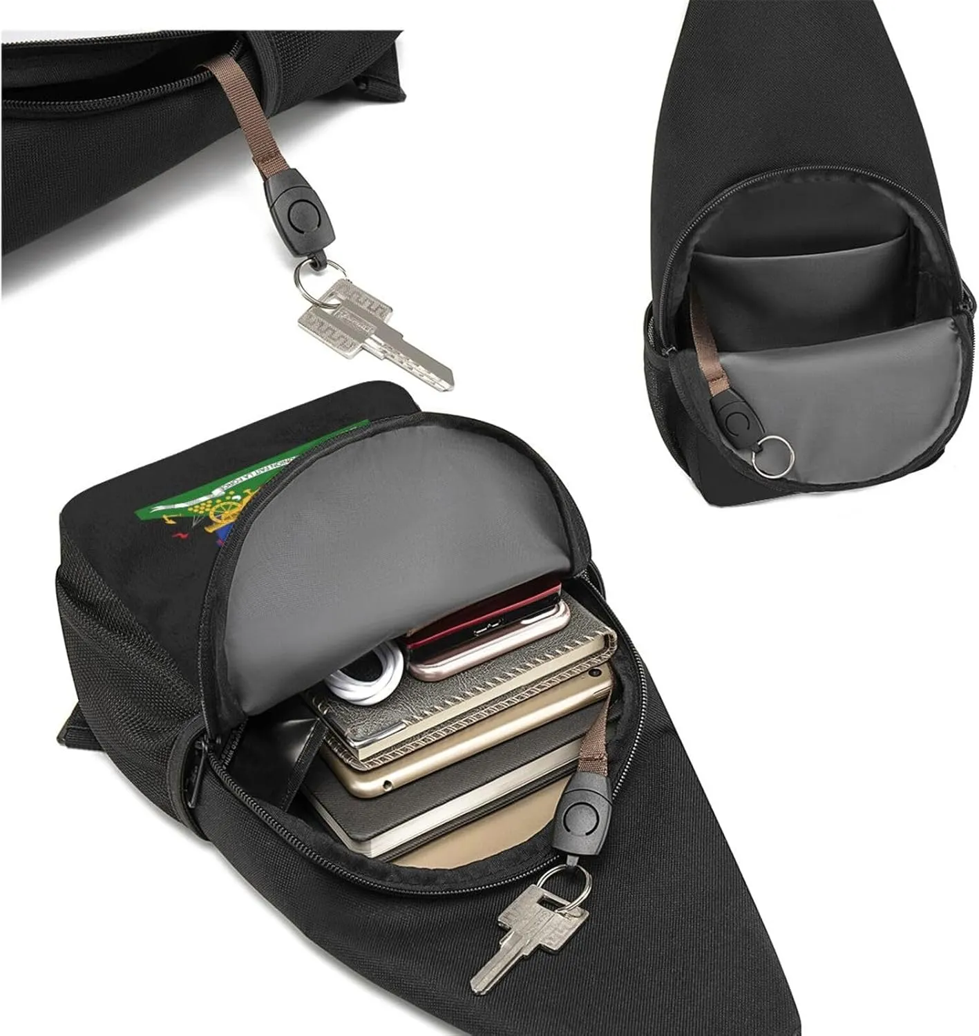 Coat Of Arms Haiti Unisex Chest Bag Lightweight Crossbody Shoulder Bag Travel Pocket