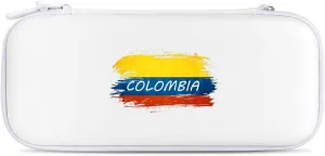Colombian Flag Hard Shell Travel Case with Rope 15 Game Card Pockets Compatible with Switch Protective