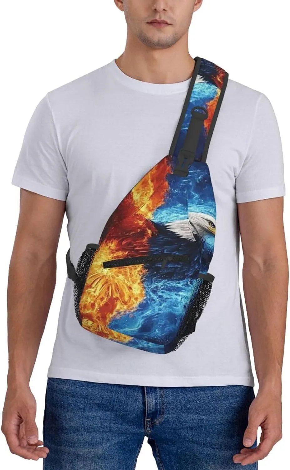 Color Eagle Backpack Travel Hiking Daypack Chest Bags Crossbody Shoulder Bag