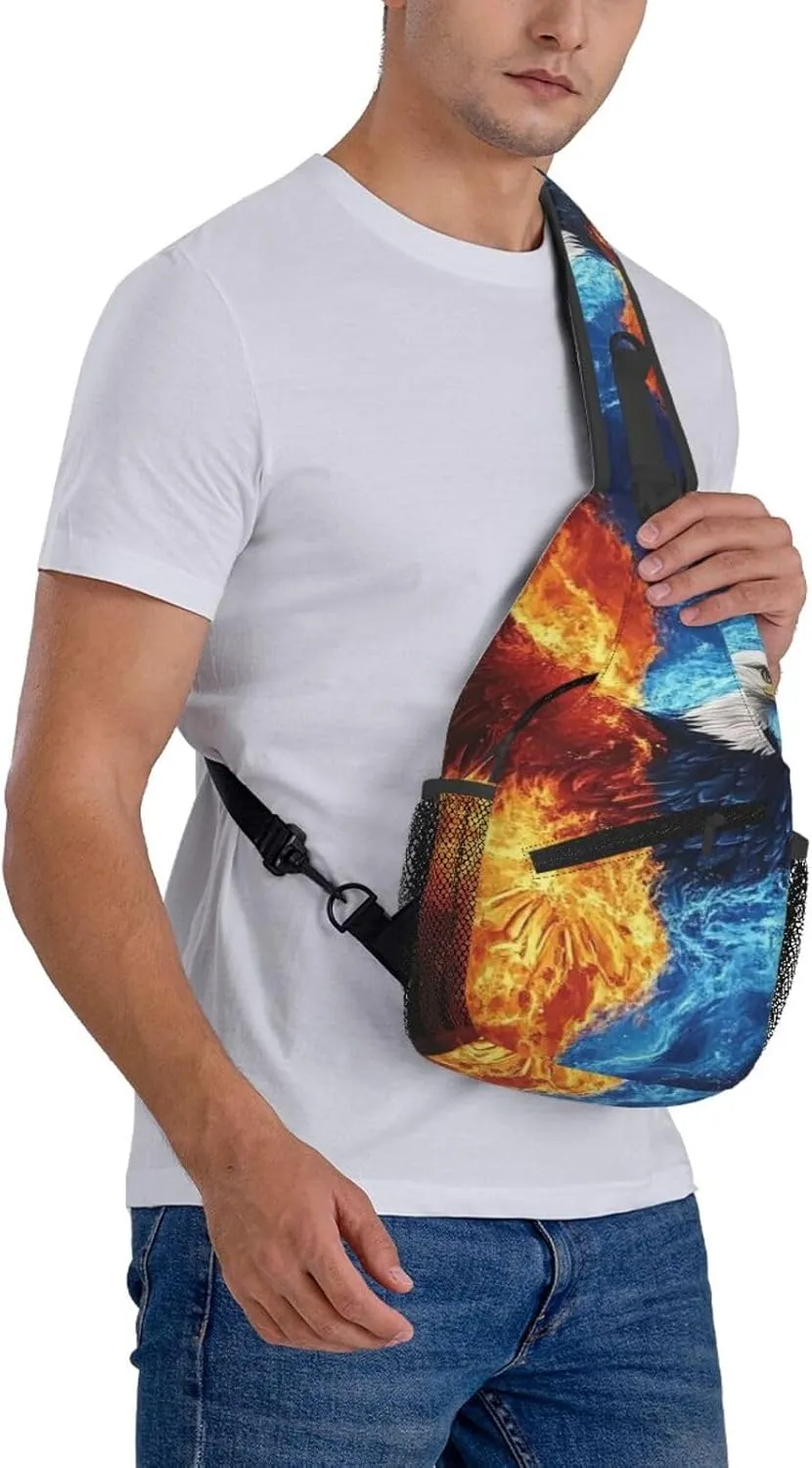 Color Eagle Backpack Travel Hiking Daypack Chest Bags Crossbody Shoulder Bag