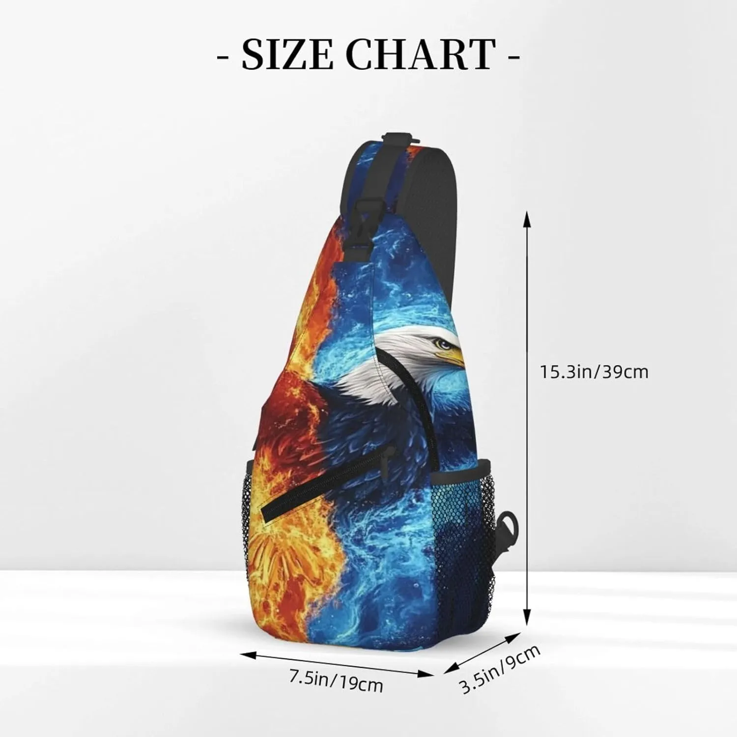 Color Eagle Backpack Travel Hiking Daypack Chest Bags Crossbody Shoulder Bag