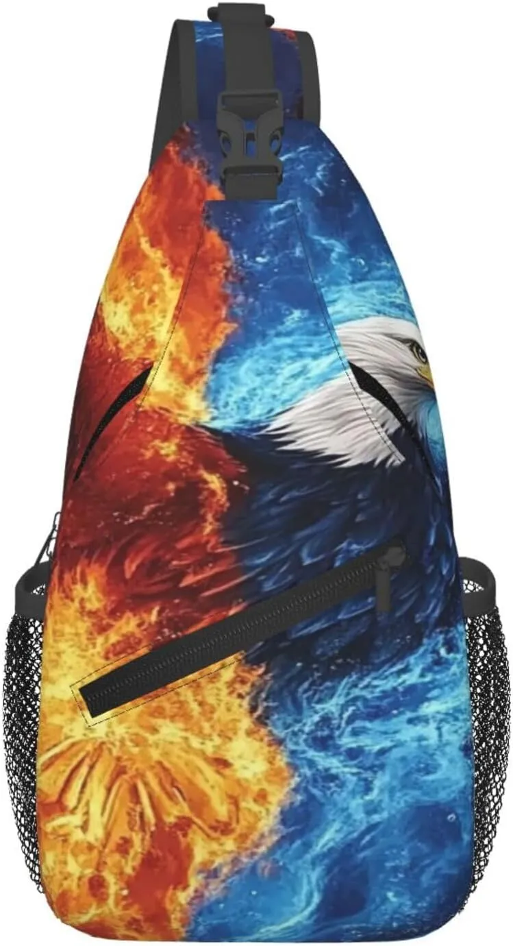 Color Eagle Backpack Travel Hiking Daypack Chest Bags Crossbody Shoulder Bag