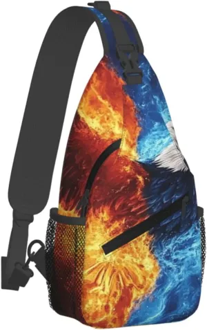 Color Eagle Backpack Travel Hiking Daypack Chest Bags Crossbody Shoulder Bag