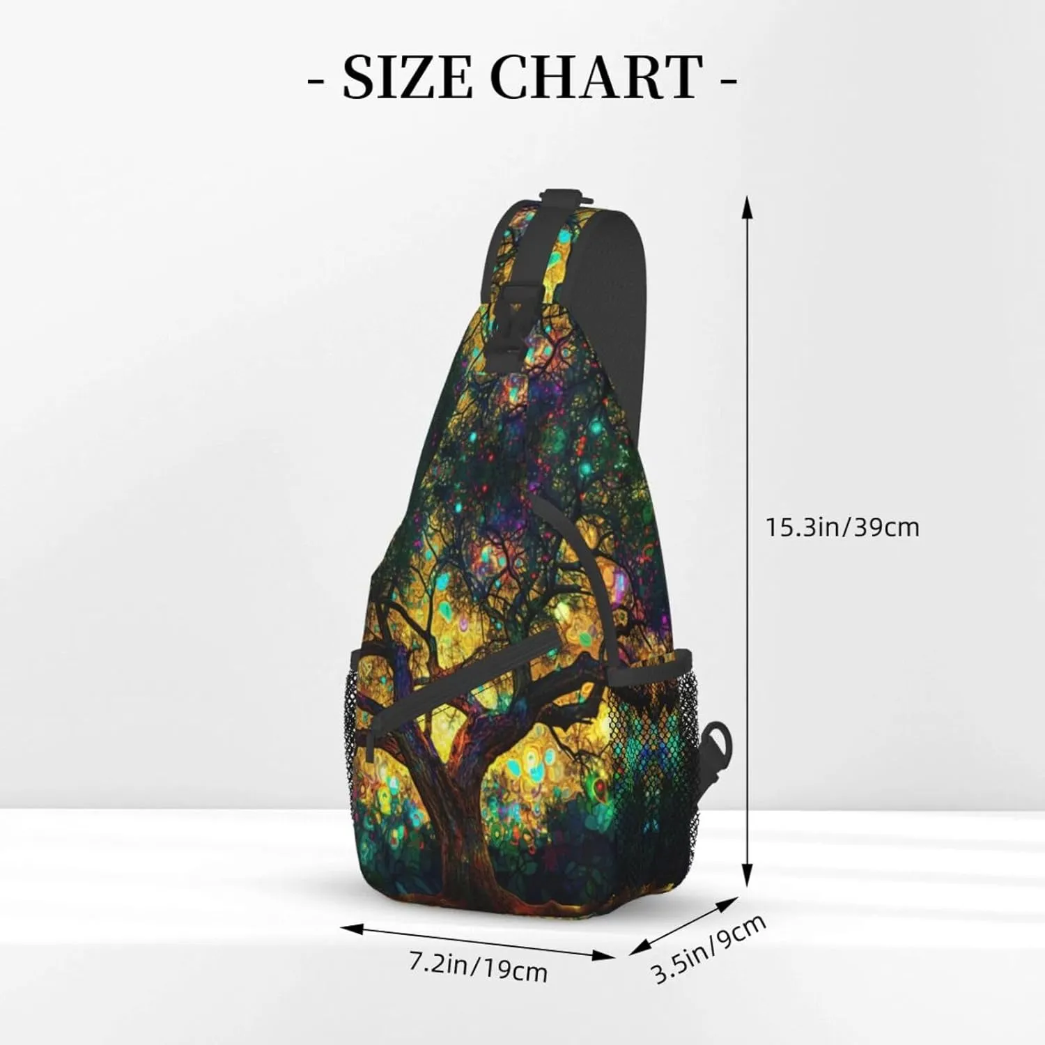 Colorfully Colors Tree Sling Backpack Hiking Backpack Crossbody Bag Sports Lightweight And waterproof Chest Bag Shoulder Bag For Women Men