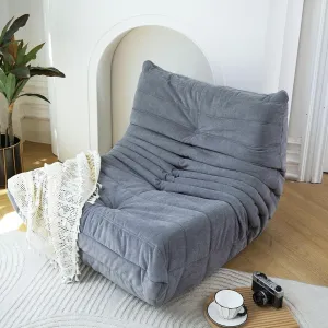 Comfortable Floor Sofa Bean Bag Chair for Relaxation and Fun, Home and Gaming, Plain Grey