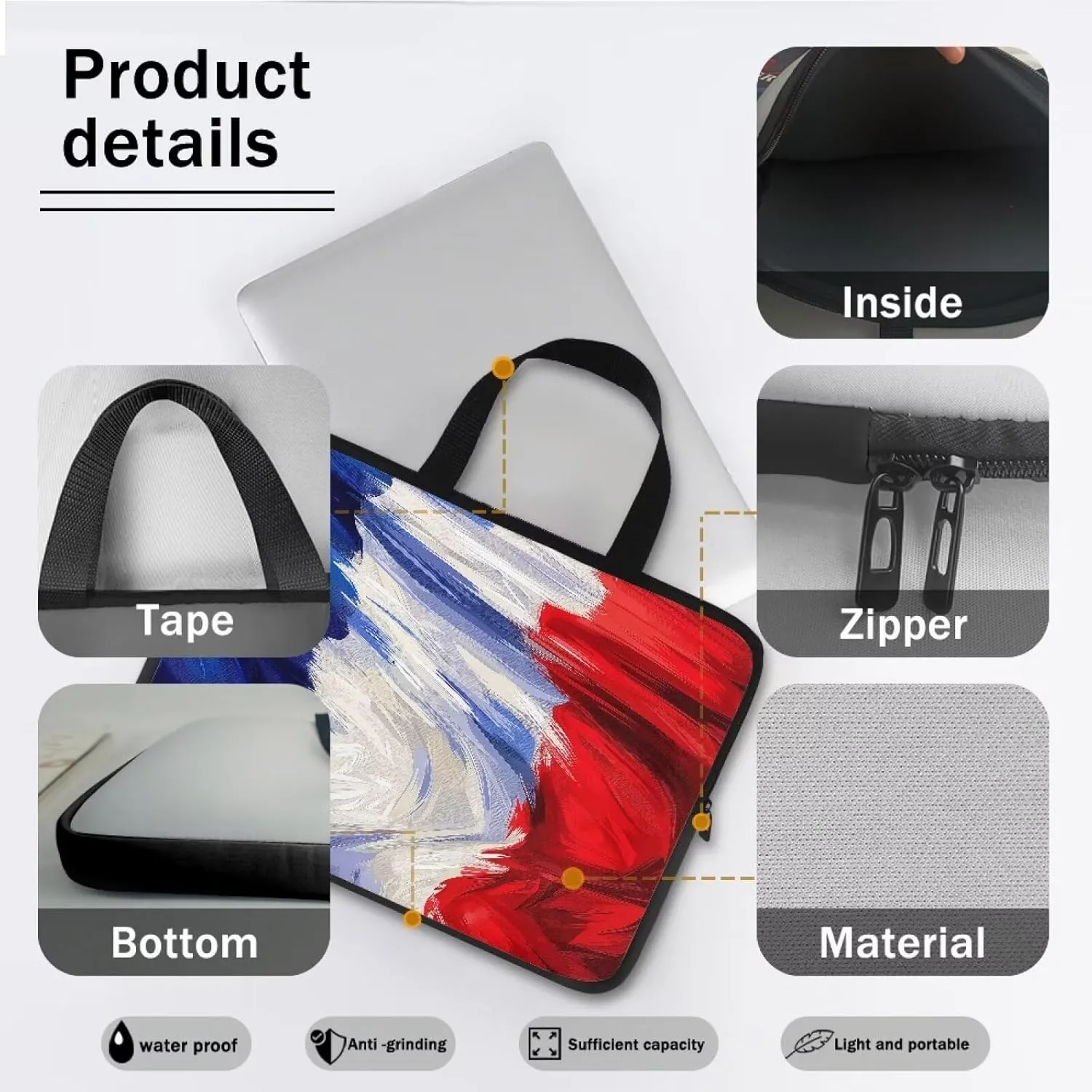 Computer Bag Waterproof Work Handbag Laptop Bag Lightweight Tote Bag Computer Accessories