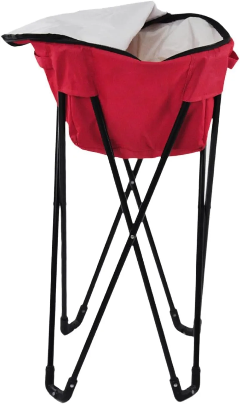 Cooler with Stand Standing Ice Cooler Outdoor Beach Steel Pipe Frame Folding Party Leakproof Camping Water Bucket with Stand