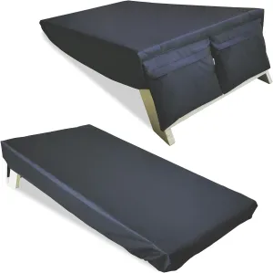 Cornhole Covers, Set of 2, for 4' x 2' Boards, with Bag for Storing Cornhole Bags, Waterproof & UV Resistant, Black