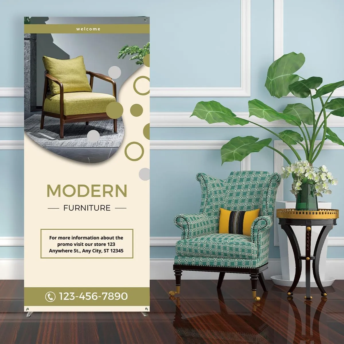 Custom Banner with X Stand (Adjustable 24" x 63") | Personalized X Banner Stand for Advertising, Stores, TradeShow, Restaurant, Event, Birthday & Party | Fast delivery | HD Print With Travel Bag - 1 unit
