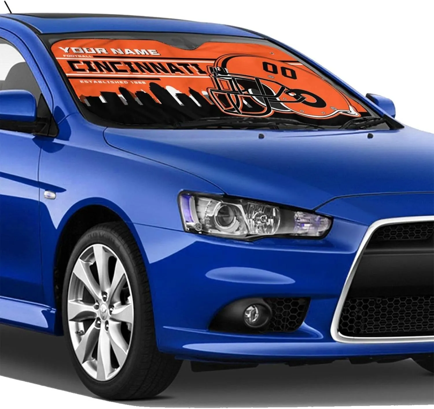 Custom Car Windshield Sunshade Personalized Name Number Keeps Your Vehicle Cool Blocks UV Rays Sun Visor Protector Gift for Fans