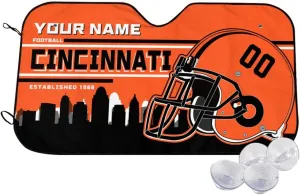Custom Car Windshield Sunshade Personalized Name Number Keeps Your Vehicle Cool Blocks UV Rays Sun Visor Protector Gift for Fans