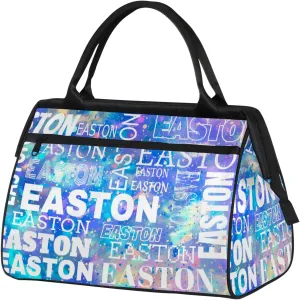 Custom Sport Gym Duffel Bag with Name Personalized Travel Overnight Bag Waterproof Customized Dance Bag Carry-On Tote 15.2in, Colorful Glitter