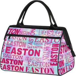 Custom Sport Gym Duffel Bag with Name Personalized Travel Overnight Bag Waterproof Customized Dance Bag Carry-On Tote 15.2in, Colorful Waves