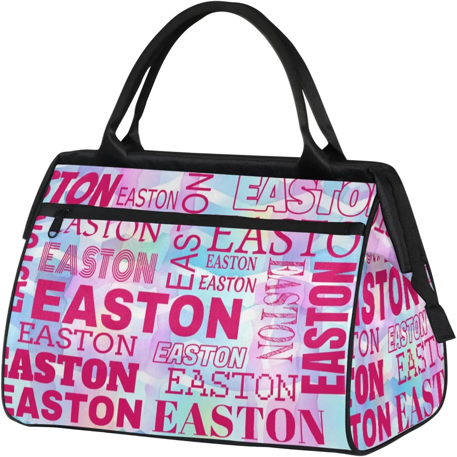 Custom Sport Gym Duffel Bag with Name Personalized Travel Overnight Bag Waterproof Customized Dance Bag Carry-On Tote 15.2in, Colorful Waves