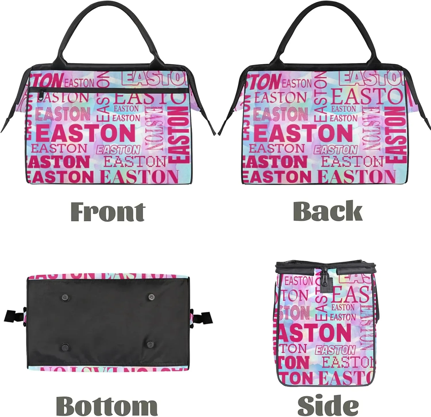 Custom Sport Gym Duffel Bag with Name Personalized Travel Overnight Bag Waterproof Customized Dance Bag Carry-On Tote 15.2in, Colorful Waves