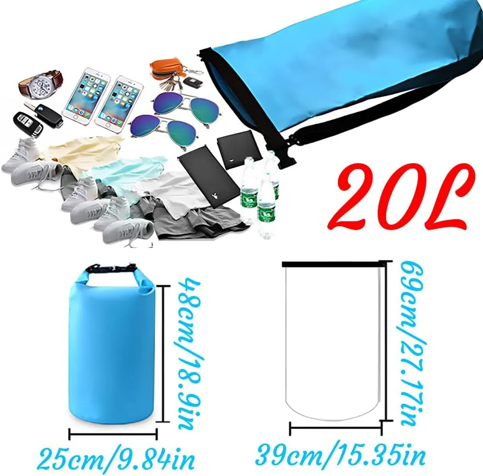 Custom Waterproof Dry Bags - Personalized 5L/10L/20L/30L Floating Lightweight Bags for Kayaking/Fishing/Camping, Customizable with Club Logo (Multiple Colors) (Checkered blue)