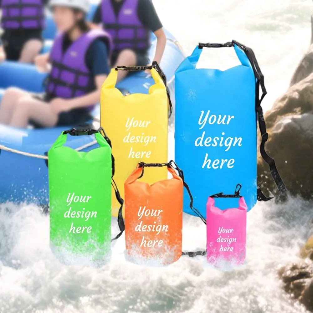 Custom Waterproof Dry Bags - Personalized 5L/10L/20L/30L Floating Lightweight Bags for Kayaking/Fishing/Camping, Customizable with Club Logo (Multiple Colors) (Checkered blue)