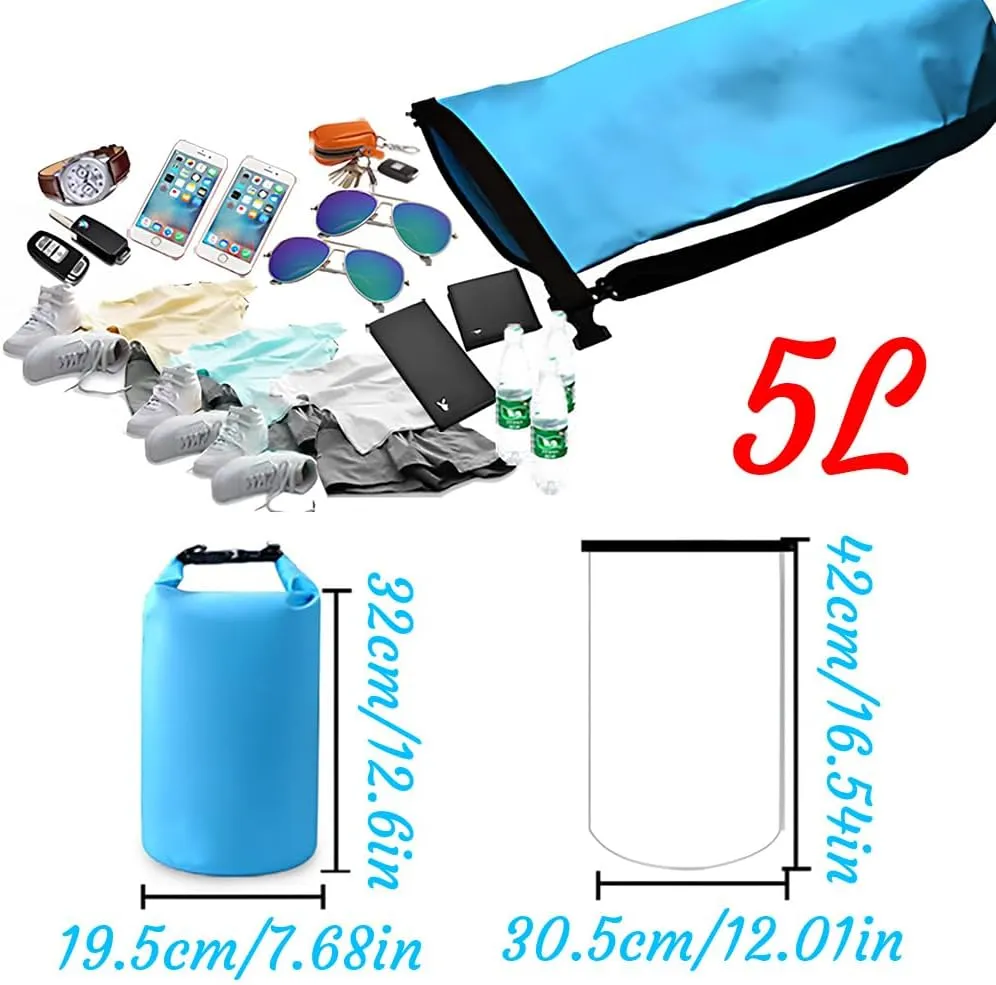 Custom Waterproof Dry Bags - Personalized 5L/10L/20L/30L Floating Lightweight Bags for Kayaking/Fishing/Camping, Customizable with Club Logo (Multiple Colors) (Checkered blue)