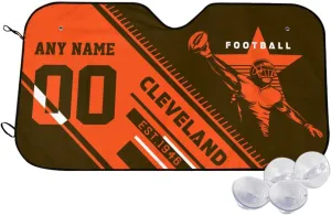 Custom Windshield Sun Auto Shade Personalized Name Number Keeps Your Vehicle Cool Blocks UV Rays Sun Visor Protector Gift for Fans