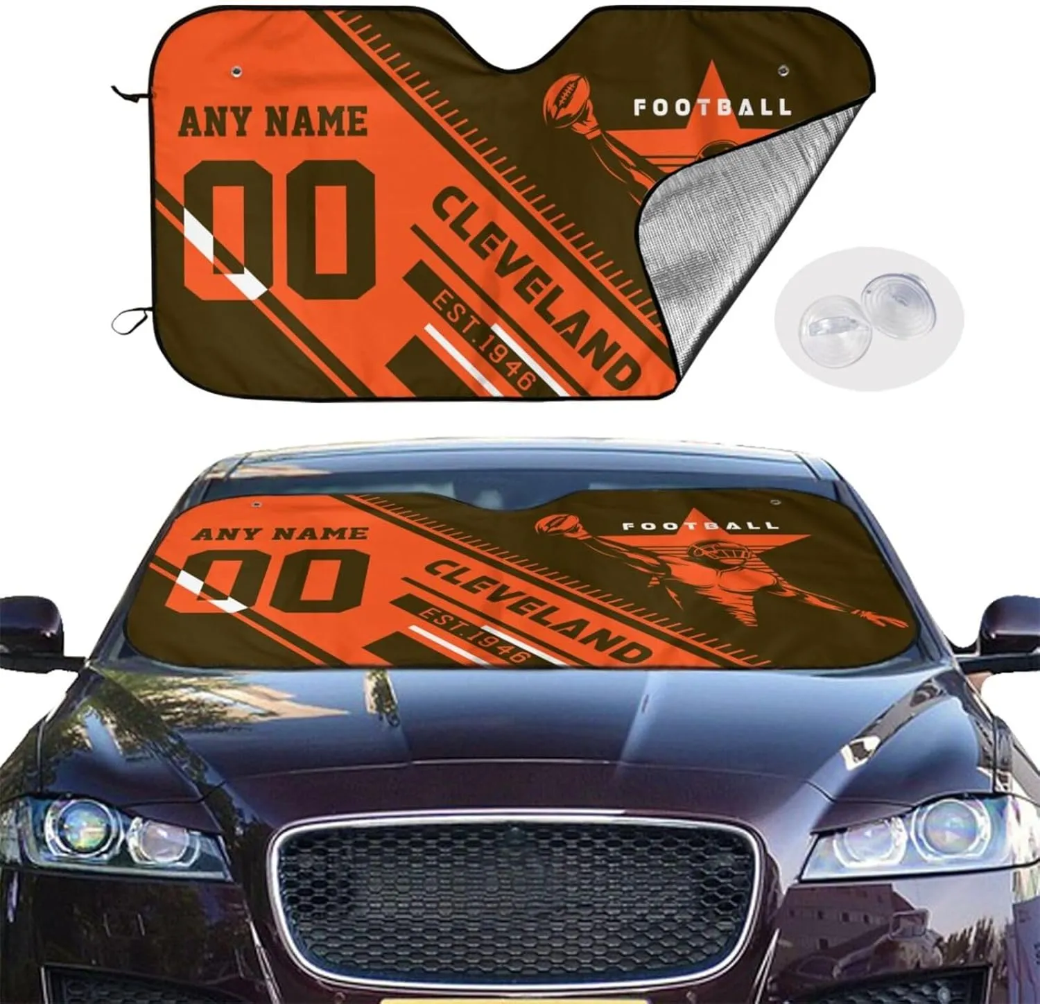 Custom Windshield Sun Auto Shade Personalized Name Number Keeps Your Vehicle Cool Blocks UV Rays Sun Visor Protector Gift for Fans