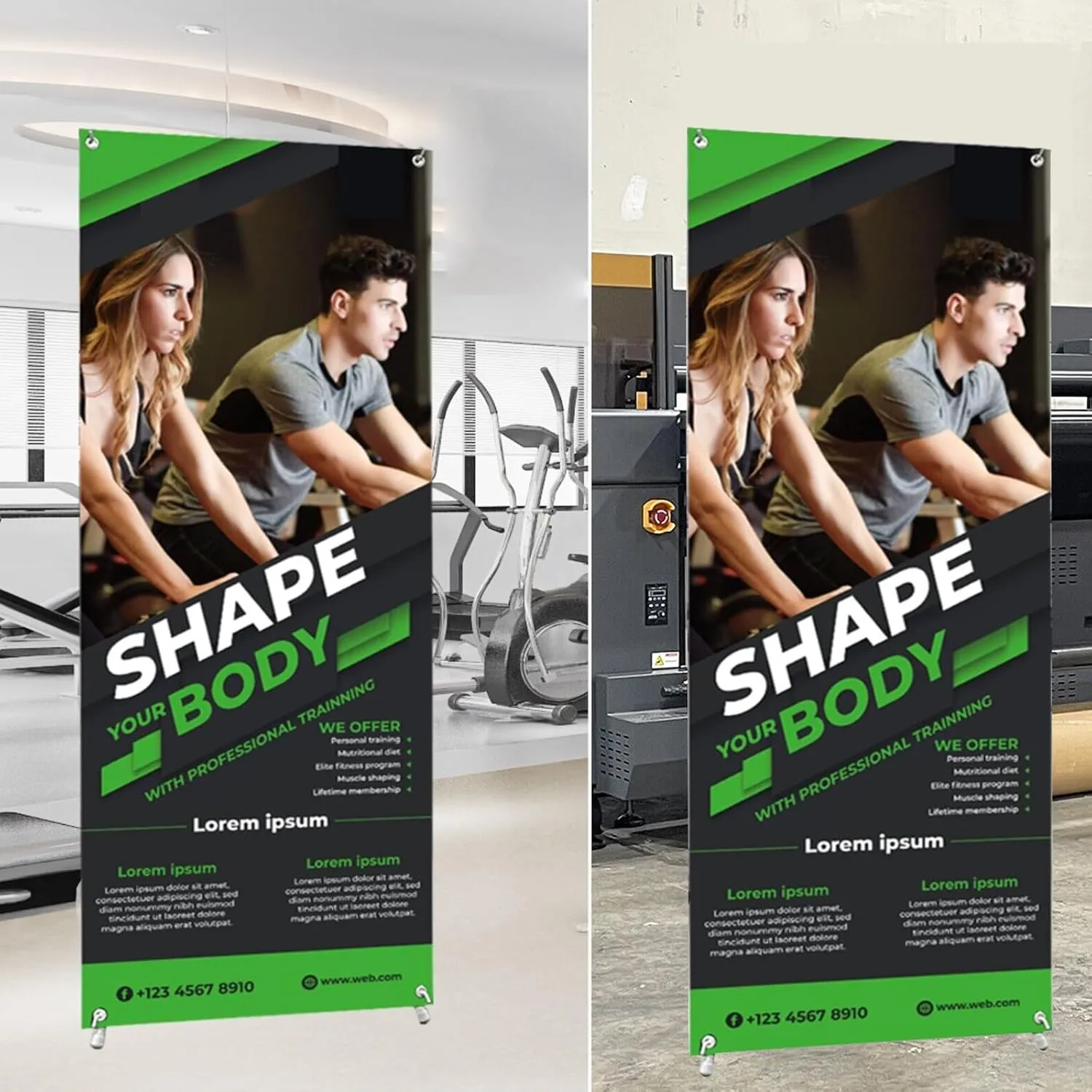 Custom X Banner 23" x 74" - Made in USA - Including Banner Printing and Adjustable Stand - Portable Personalized with Travel Bag for Advertising, Business, Events